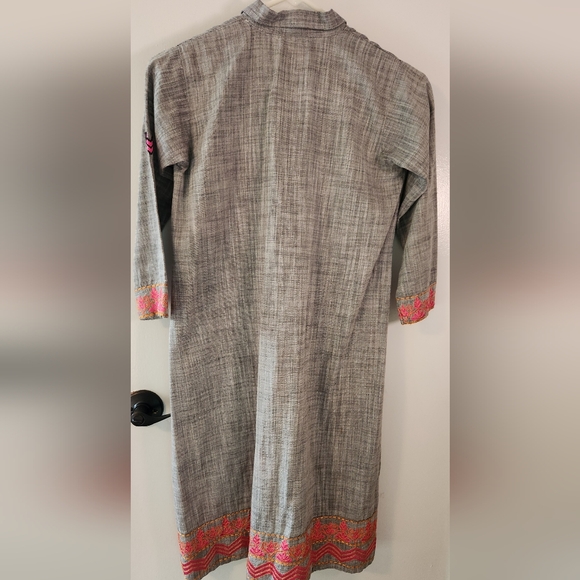 NWT- Khaadi Girl's Orange And Pink Embroided Dress - Picture 8 of 10